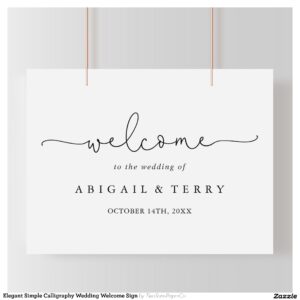 Elegant Simple Calligraphy Wedding Welcome Sign