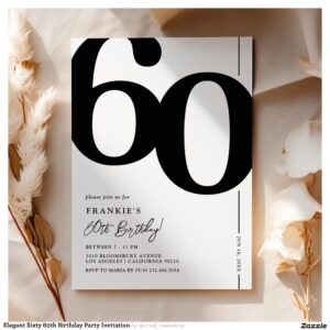 Elegant Sixty 60th Birthday Party Invitation