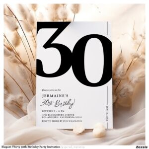 Elegant Thirty 30th Birthday Party Invitation