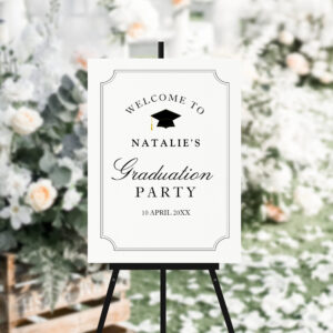 Elegant vintage graduation party welcome sign
