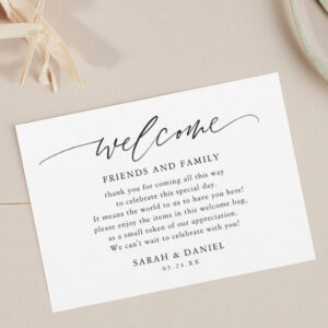 Elegant Wedding Welcome Gift Bag Place Cards
