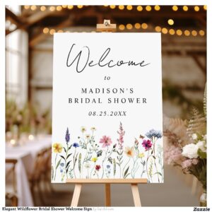 Elegant Wildflower Bridal Shower Welcome Sign