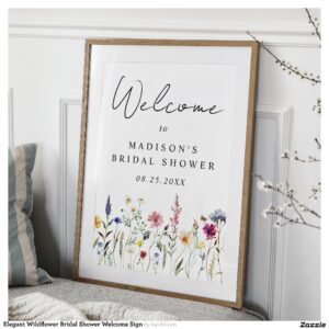 Elegant Wildflower Bridal Shower Welcome Sign