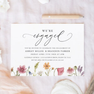 Elegant Wildflower Engagement Party Invitation