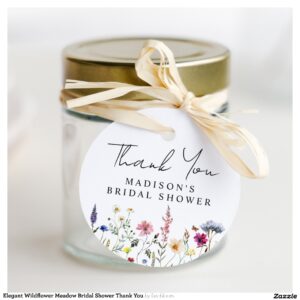 Elegant Wildflower Meadow Bridal Shower Thank You Favor Tags