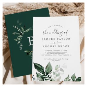 Emerald Greenery The Wedding Of Invitation