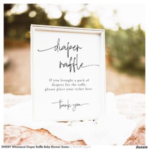 EMERY Whimsical Diaper Raffle Baby Shower Game Poster