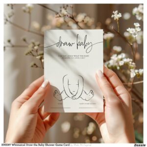 EMERY Whimsical Draw the Baby Shower Game Card