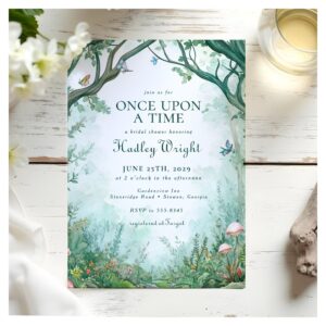 Enchanted Forest Fairytale Forest Bridal Shower Invitation