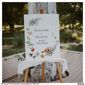 Enchanted Forest Mushroom Baby Shower Welcome Foam Board