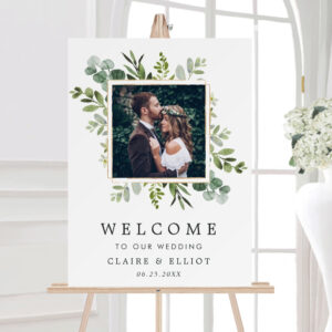 Eucalyptus Green Foliage Photo Wedding Welcome  Foam Board