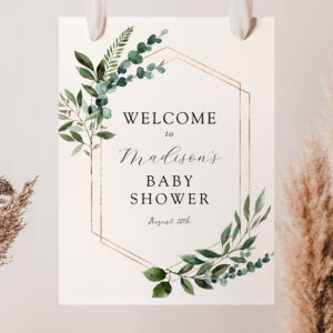 Eucalyptus Greenery Baby Shower Welcome Sign