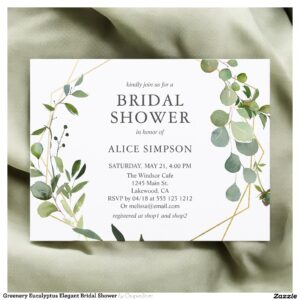 Eucalyptus Greenery Elegant Bridal Shower Invitation Postcard