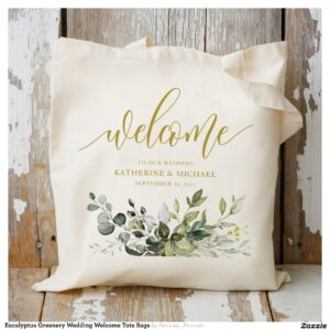 Eucalyptus Greenery Wedding Welcome Tote Bags