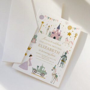 Fairytale Princess Dragon Girl Birthday  Invitation