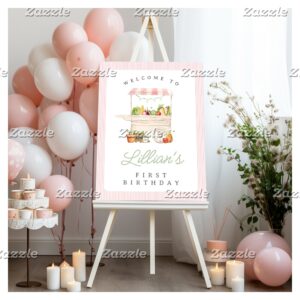 Farmers Market Vegetable Stand Birthday Welcome Poster