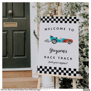 Fast Car Race Track Birthday Party Welcome Sign