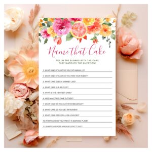 Festive Bright Flowers Citrus Bridal Shower Game