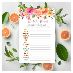 Festive Bright Flowers Citrus Bridal Shower Game