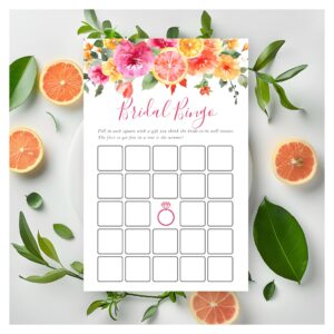 Festive Bright Flowers Citrus Bridal Shower Game