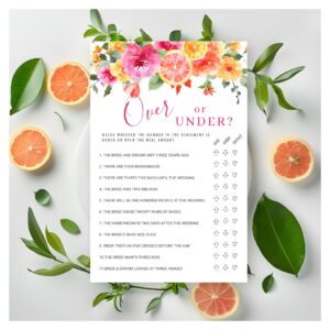 Festive Bright Flowers Citrus Bridal Shower Game