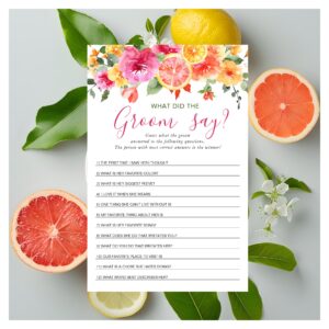 Festive Bright Flowers Citrus Bridal Shower Game