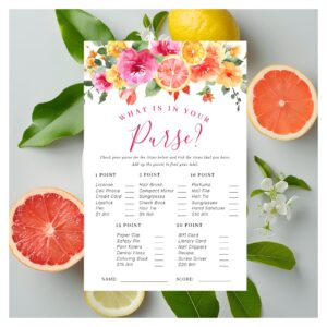 Festive Bright Flowers Citrus Bridal Shower Game