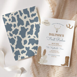 First Rodeo Cowboy Birthday Party Invitation