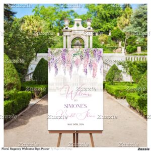 Floral Regency Welcome Sign Poster