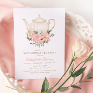 Floral Tea Party Baby Shower Invitation