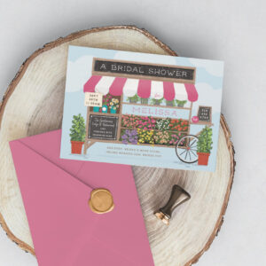 Flower Cart Farmer's Market Bridal Shower Invitation