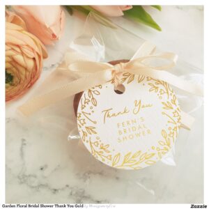 Garden Floral Bridal Shower Thank You Gold Foil Favor Tags