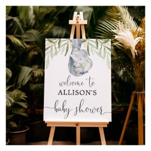 Gender neutral elephant baby shower welcome sign