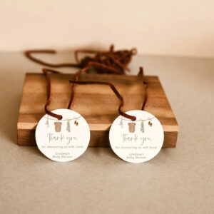 Gender Neutral Thank You Tags, Green Baby Shower Favor Tags