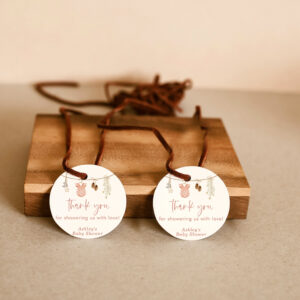 Girl Baby Shower Thank You Tags, Blush Pink Baby Favor Tags