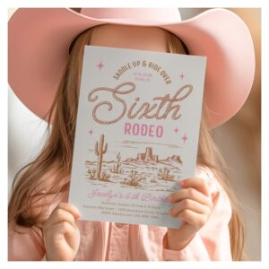 Girl's Sixth Rodeo Birthday Invitation