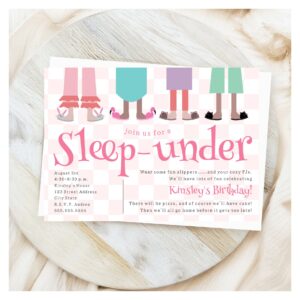 Girls Slumber Party Birthday Sleep Under  Invitation