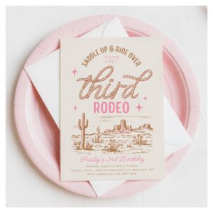 Girl's Third Rodeo Birthday Invitation