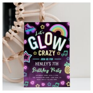 Glow Party Invitation   Neon Party Invitation