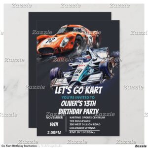 Go Kart Birthday Invitation