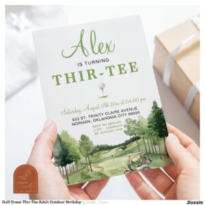 Golf Green Thir-Tee Adult Outdoor Birthday Invitation