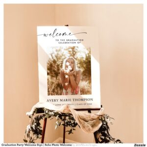 Graduation Party Welcome Sign   Boho Photo Welcome