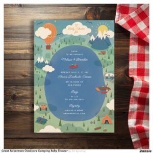Great Adventure Outdoors Camping Baby Shower Invitation