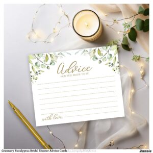 Greenery Eucalyptus Bridal Shower Advice Cards