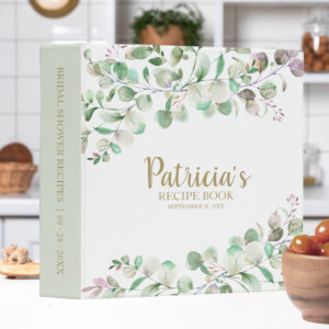 Greenery Eucalyptus Bridal Shower Recipe Book 3 Ri 3 Ring Binder