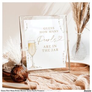 Guess How Many Bridal Shower Game Pearls Prosecco  Poster