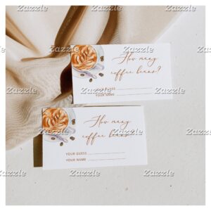 Guess how many coffee beans bridal shower game enclosure card