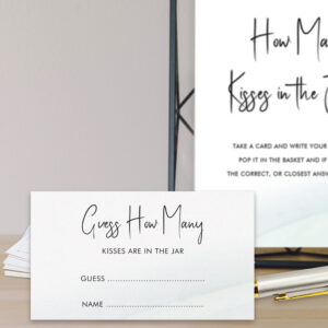 Guess How Many Green Wash Bridal Shower Game Card