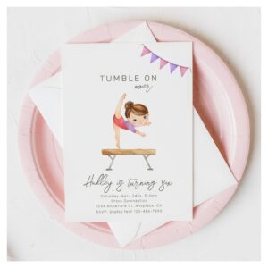 Gymnastics Birthday Invitation   Gymnastics Party