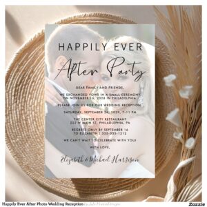 Happily Ever After Photo Wedding Reception Invitation